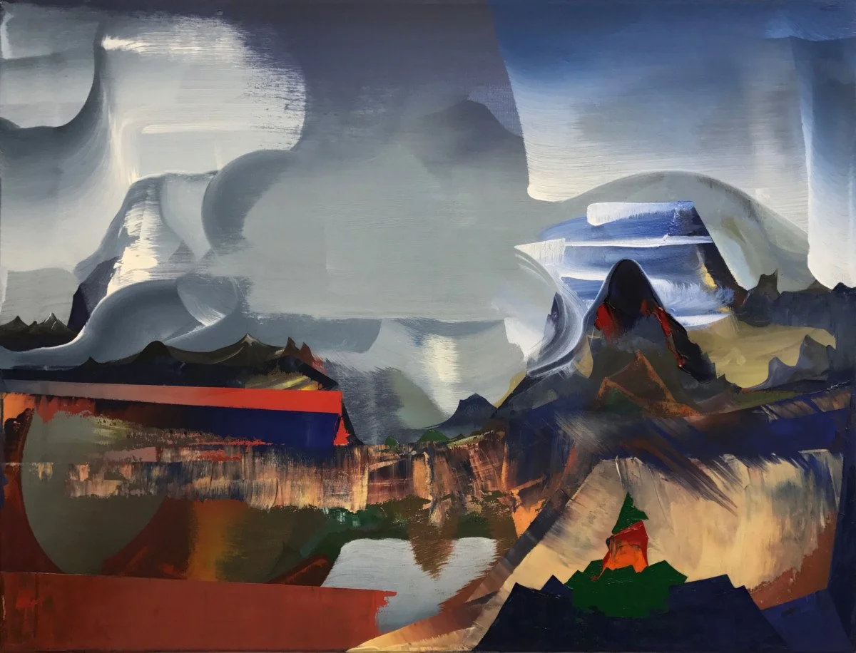 This is an oil painting titled, "North of the Hippocampus" It was painted in 2017