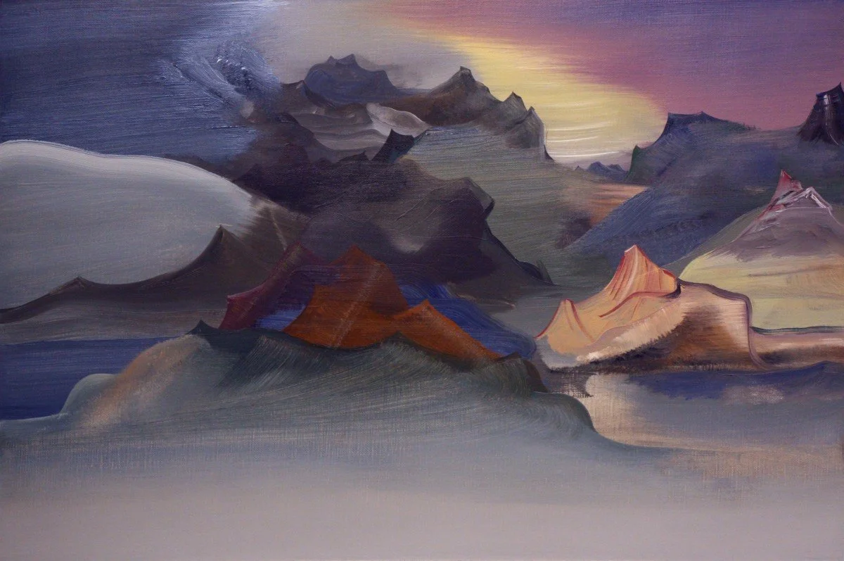 This is an oil painting titled, "Over the Migraine" It was painted in 2014