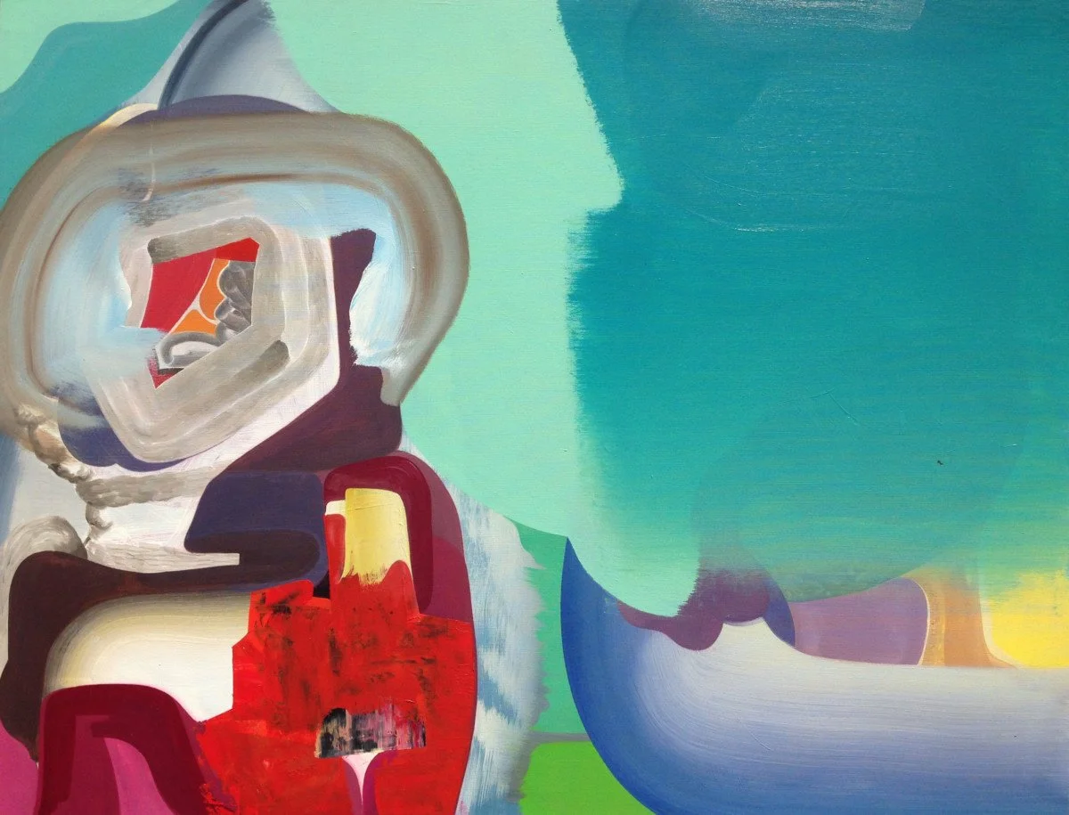This is an oil painting titled, "Ear Underwater" It was painted in 2011