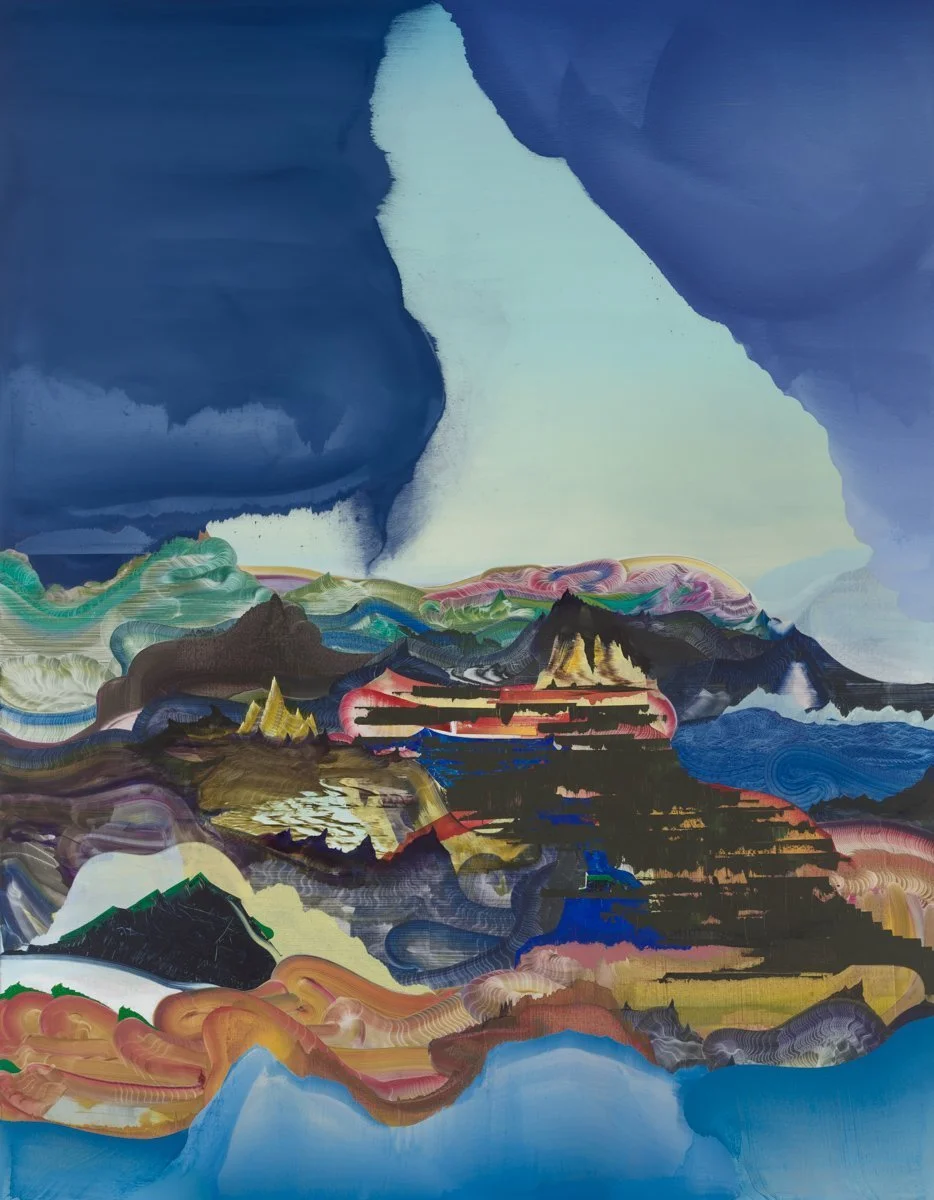 This is an oil painting titled, "Heavy Shit in Candy-Land" It was painted in 2019