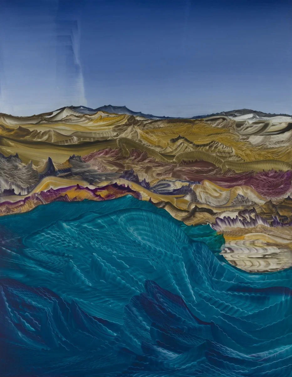 This is a painting called Waves and Vibrations it was painted in 2019