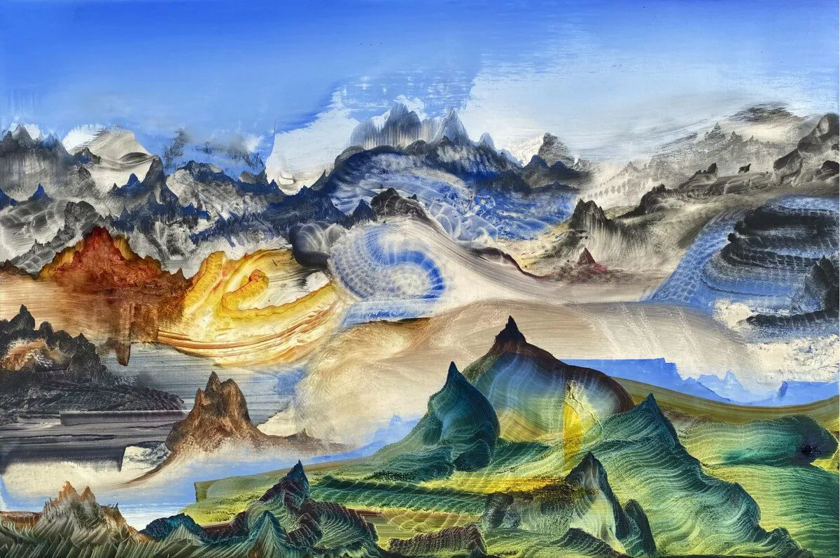 This is an oil painting titled, "Pneuma" It was painted in 2021