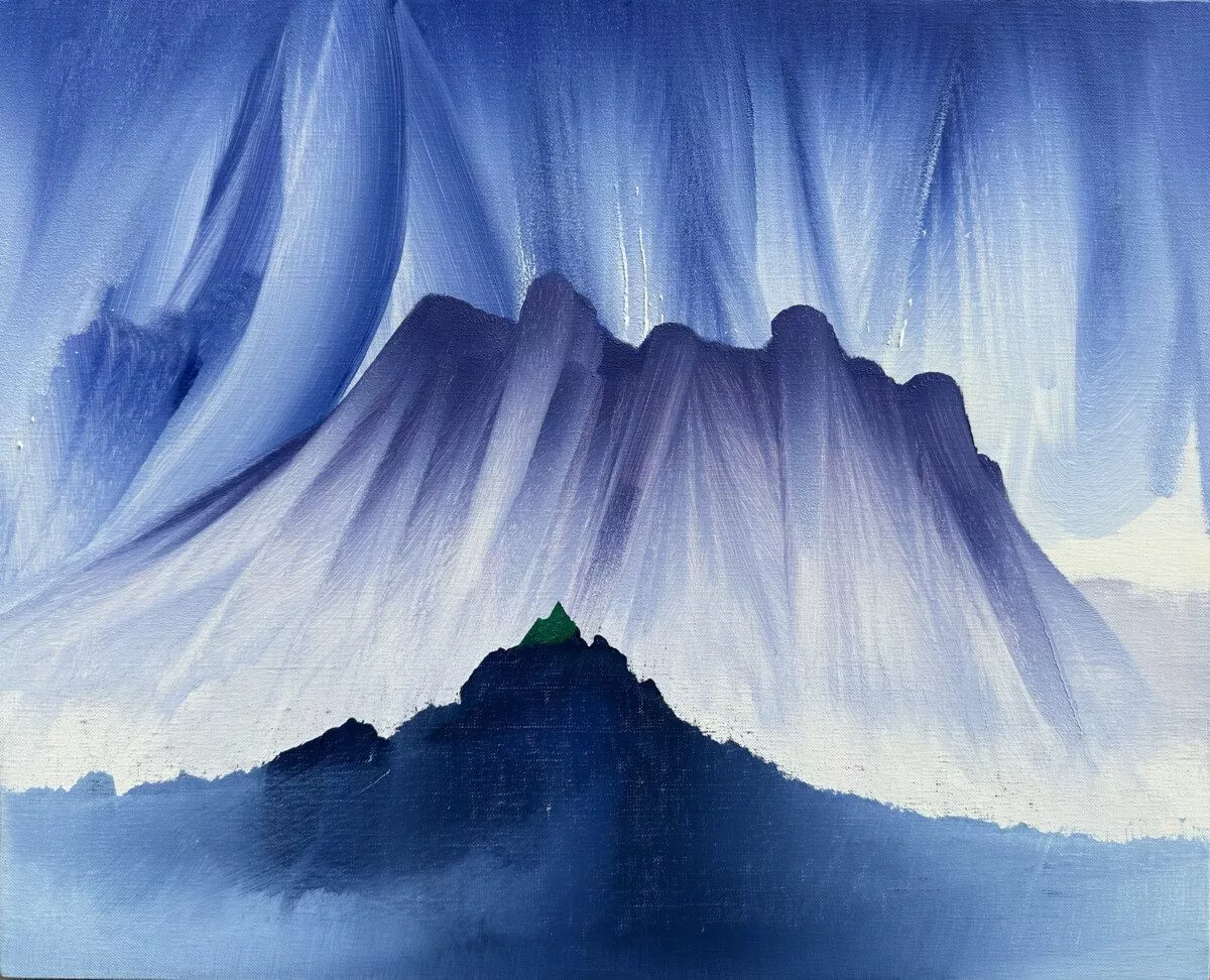 This is an oil painting titled, "Ascension" It was painted in 2022