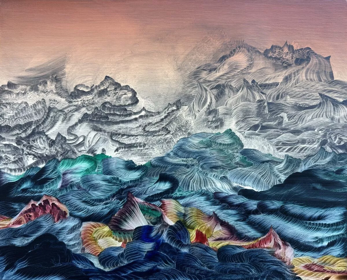 This is an oil painting titled, "Butterfly's Journey" It was painted in 2022