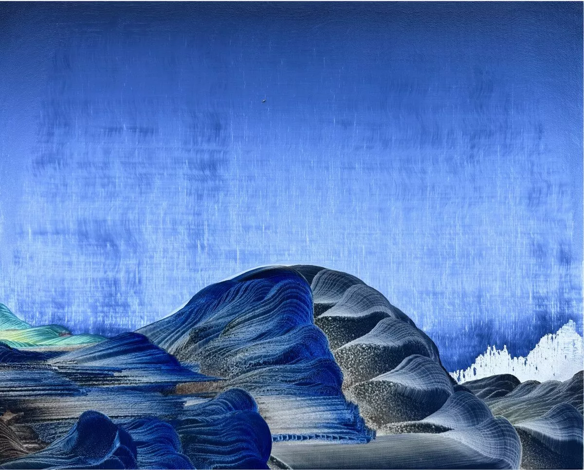 This is an oil painting titled, "Enormous Teardrop" It was painted in 2022