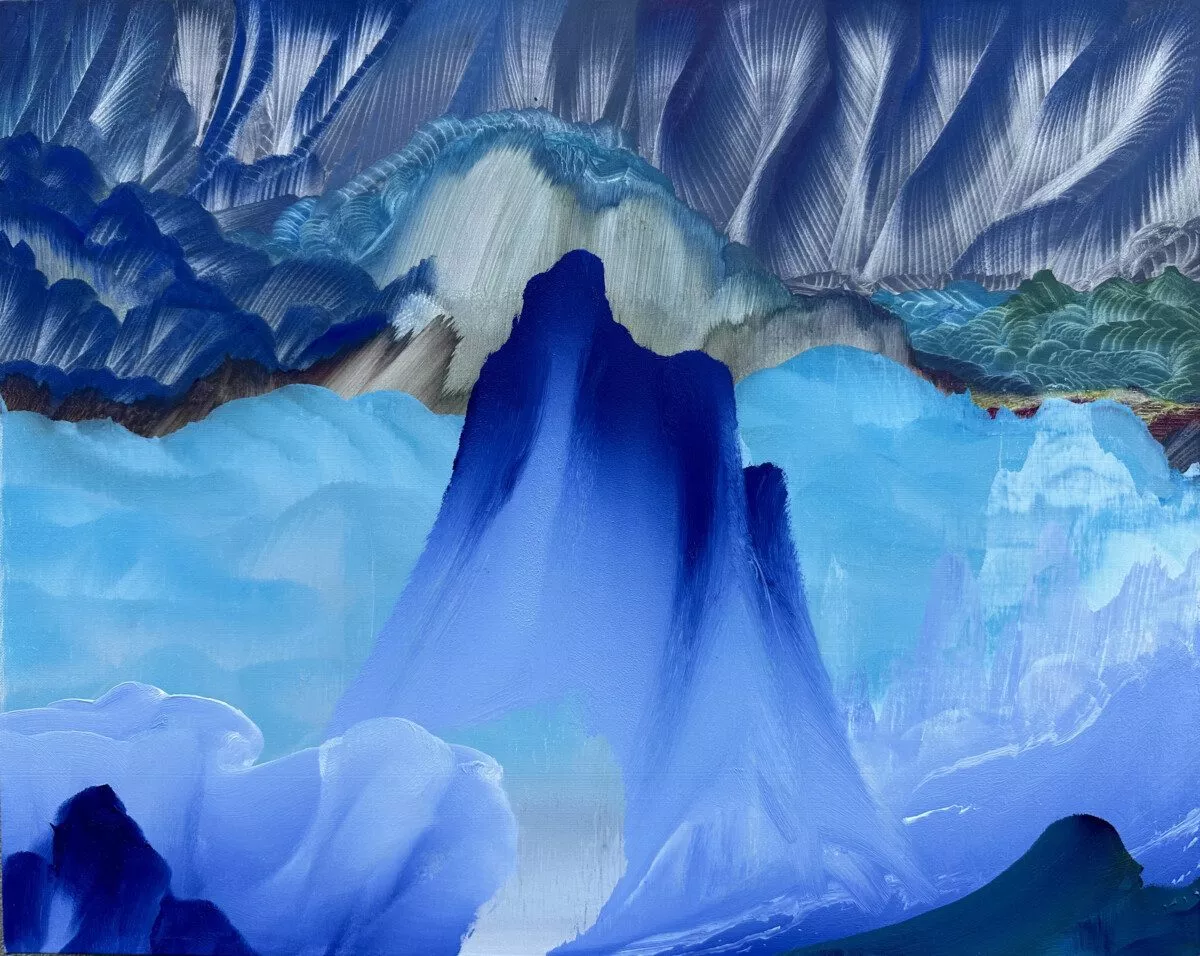 This is an oil painting titled, "Glorious Wave" It was painted in 2022